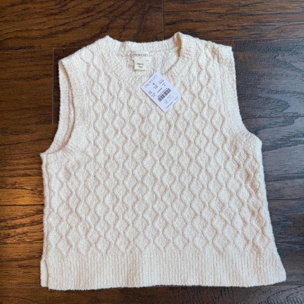Crewcuts Ivory Cable Knit Sweater Vest